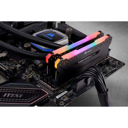 Corsair Vengeance RGB Pro 32GB (2x16GB) DDR4 3600 (PC4-28800) C18 AMD Optimized Memory – Black