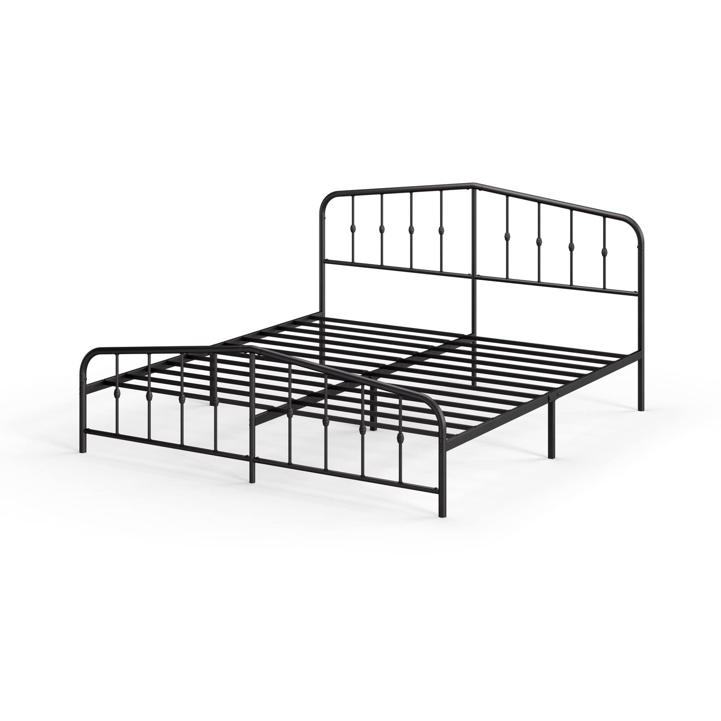 Zinus King Bed Frame - Heidi Metal Platform Bed Frame with Headboard and Footboard - Steel Mattress Foundation, No Box Spring Needed, Underbed Storage Space, 5 Year Warranty, Black, King Size