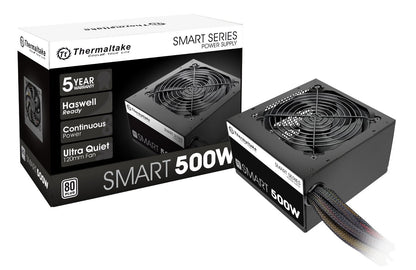 Thermaltake Smart 500W PSU + Thermaltake Versa H17 Black Micro-ATX Case Bundle 80+ White Power + Computer Case