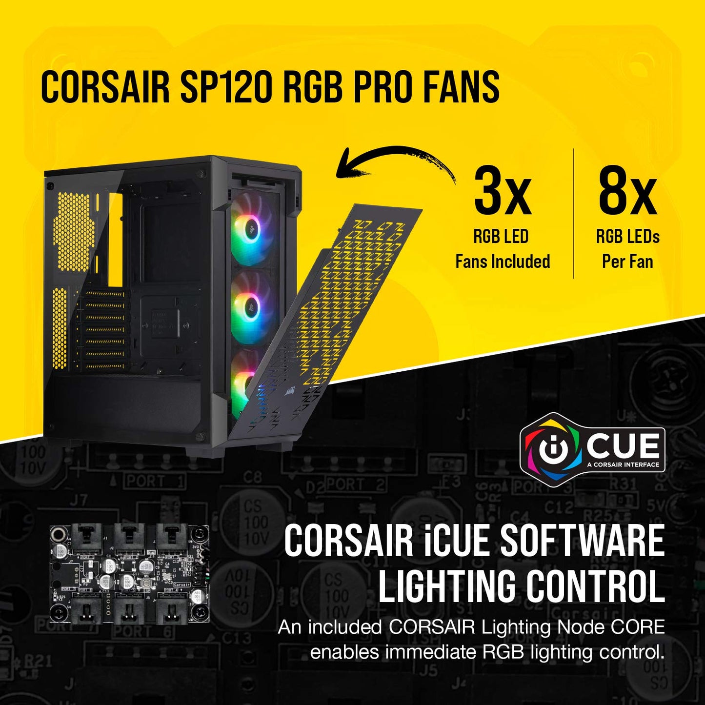 Corsair iCUE 220T RGB Airflow Tempered Glass Mid-Tower Smart Case - Black (CC-9011173-WW)