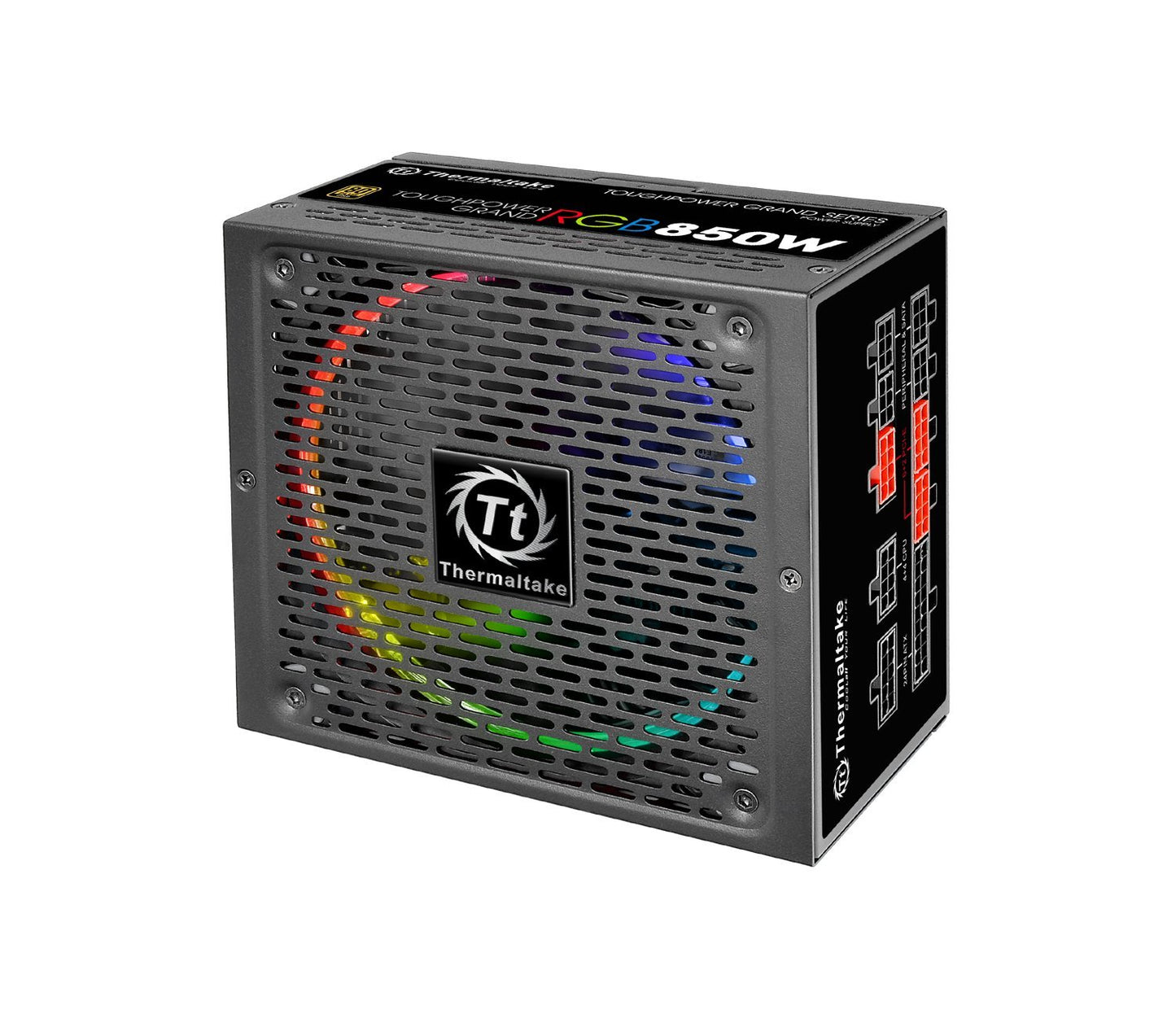 Thermaltake Toughpower Grand RGB 850W 80+ Gold Smart Zero 256-Color RGB Fan Fully Modular Power Supply 10 YR Warranty PS-TPG-0850FPCGUS-R