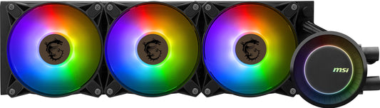 MSI MAG CORELIQUID E360 - AIO RGB CPU Liquid Cooler - 360mm Radiator - Dual 120mm ARGB PWN Fans.