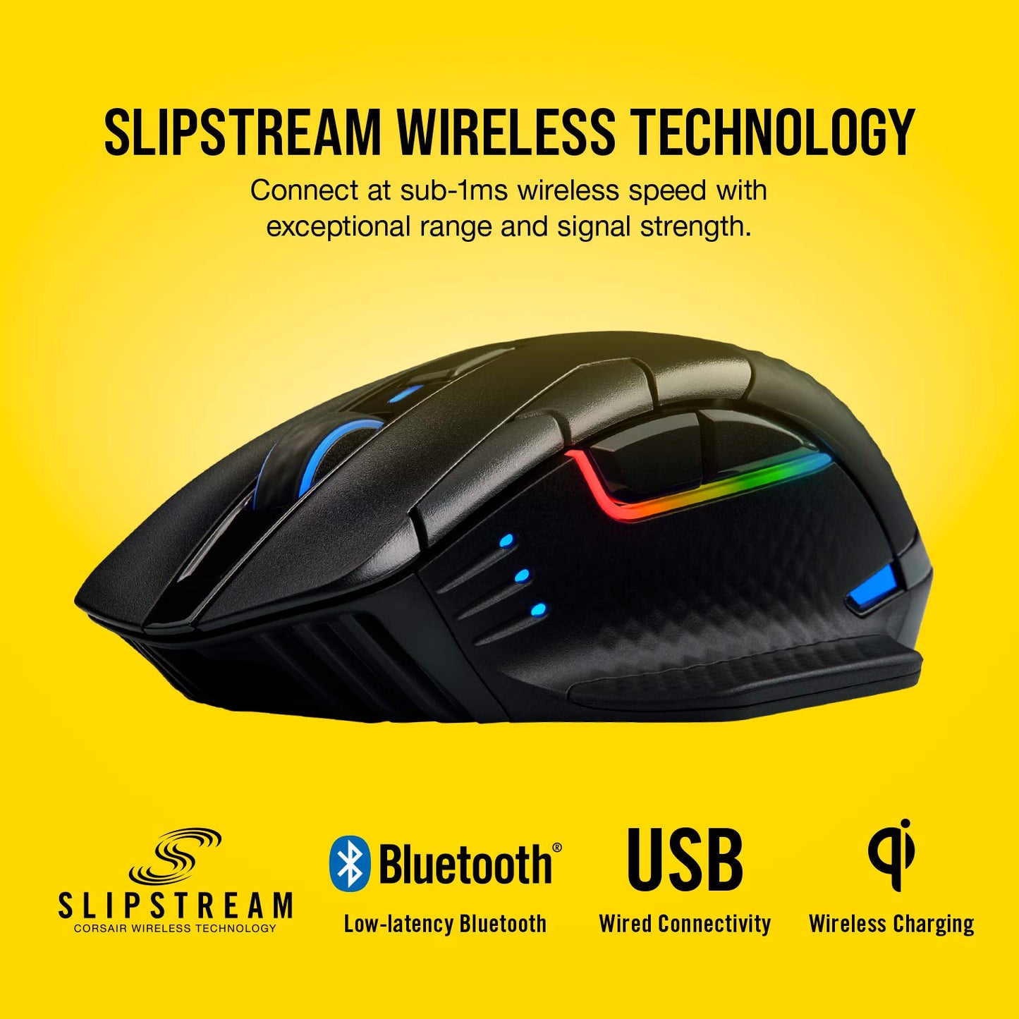 Corsair Dark Core RGB Pro SE, FPS/MOBA Gaming Mouse with SLIPSTREAM Technology, Black, Backlit RGB LED, 18000 DPI, Optical, Qi wireless charging certified