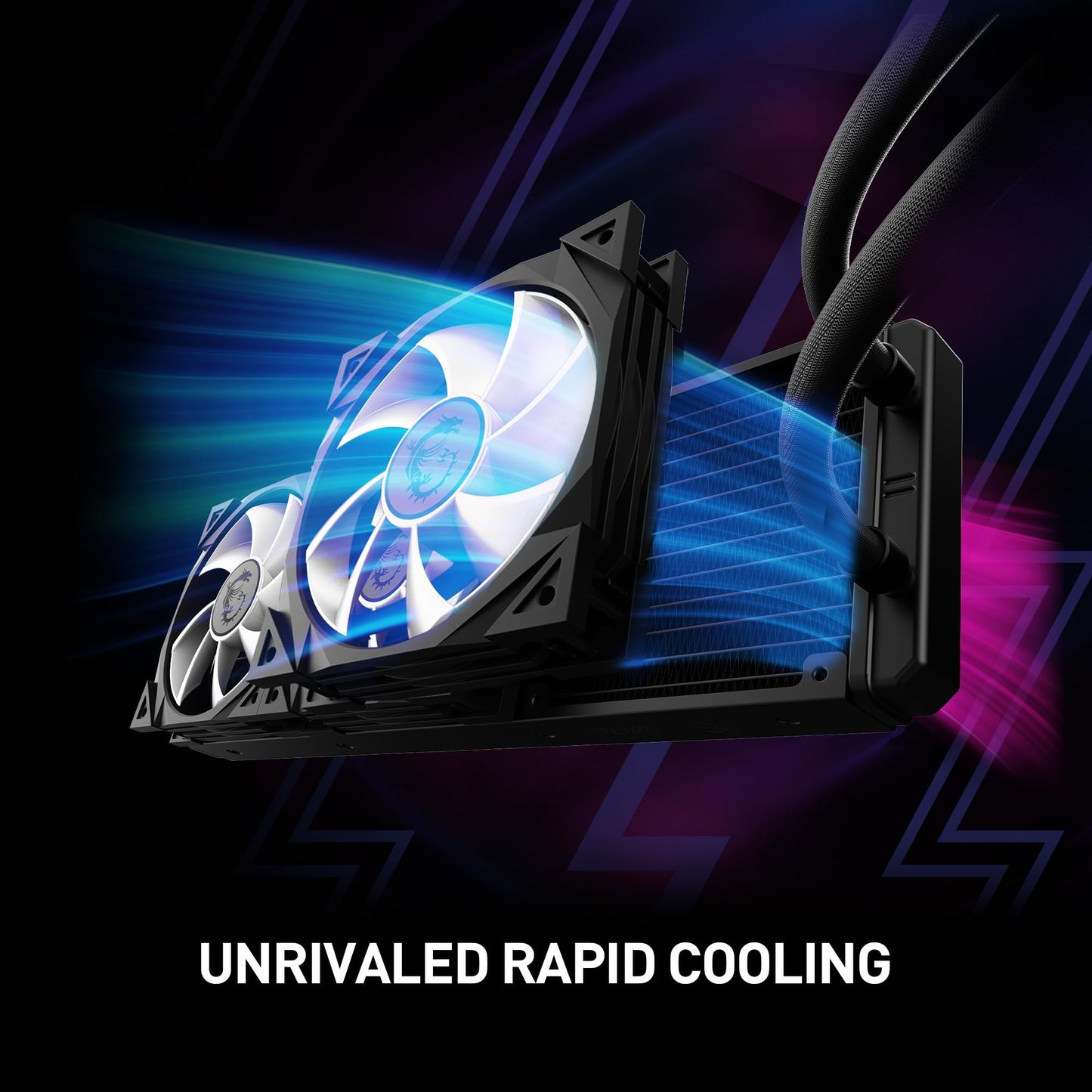 MSI MPG CORELIQUID D240 ARGB CPU Liquid Cooler - 2.4" IPS LCD Screen - 240mm Radiator - Double 120mm RGB PWN Fans.