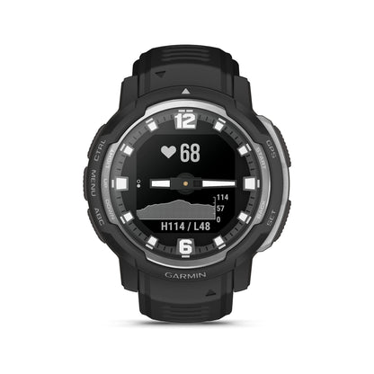 Garmin Instinct Crossover, Rugged Hybrid Smartwatch, Analog Hands and Digital Display, Black Classic