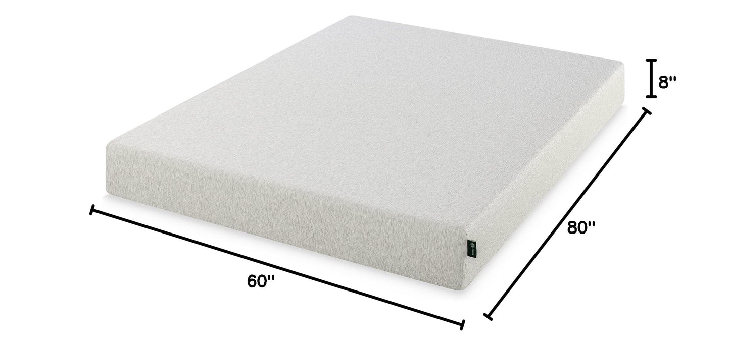 Zinus 8 Inch Ultima Memory Foam Mattress / Pressure Relieving / CertiPUR-US Certified / Bed-in-a-Box, Queen, White