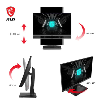 MSI G272QPF, 27" Gaming Monitor, 2560 x 1440 (QHD), Rapid IPS, 1ms, 170Hz, G-Sync Compatible, HDR Ready, HDMI, Displayport, Tilt, Swivel, Height Adjustable, Pivot MSI G272QPF