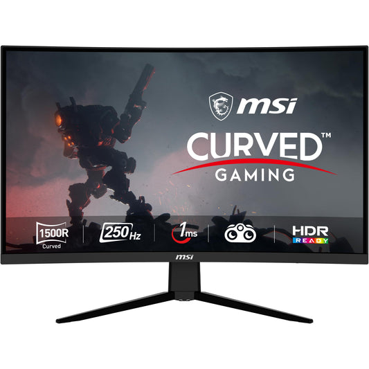 MSI G32C4X, 32" Gaming Monitor, 1920 x 1080 (FHD) Curved Gaming Monitor, 1 ms, 250Hz, FreeSync, 1500R, HDMI, DisplayPort, Tilt Adjustable.