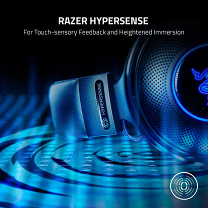 Razer Kraken V3 HyperSense Wired USB Gaming Headset w/Haptic Technology | Razer Base Station V2 Chroma Headphone Stand