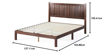 Zinus Wood Rustic Style Platform Bed with Headboard / No Box Spring Needed / Wood Slat Support, Full Traditional