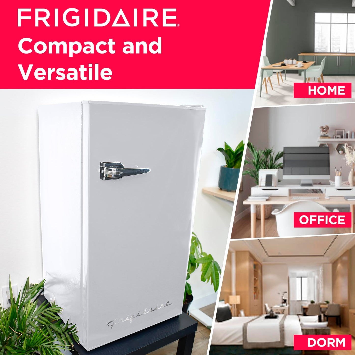 FRIGIDAIRE EFR331-WHITE 3.2 Cu ft Eraser Board Mini Compact Dorm Fridge (White) White