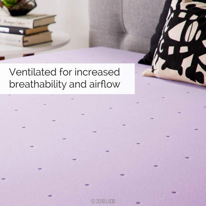 LUCID 2 Inch Lavender Infused Memory Foam Mattress Topper - Ventilated Design - King Size