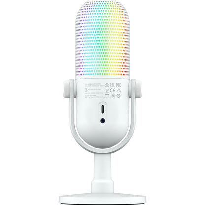 Razer Seiren V3 Chroma RGB USB Microphone: Stream & Game Reactive Lighting - Tap-to-Mute Sensor - Condenser Mic - Digital Gain Limiter & Shock Absorber - PC, Discord, OBS Studio, XSplit - White