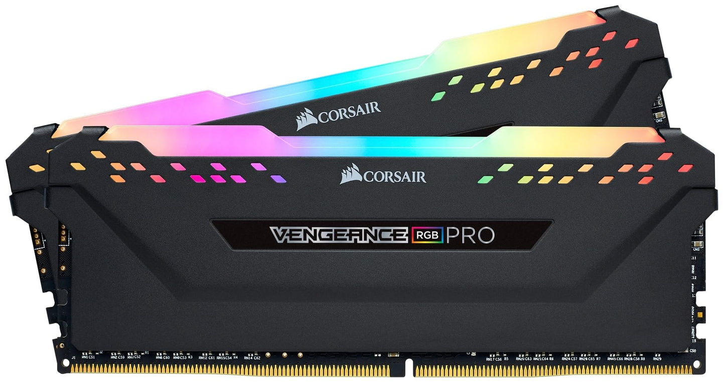 Corsair VENGEANCE RGB PRO DDR4 32GB (2x16GB) 3200MHz CL16 Intel XMP 2.0 iCUE Compatible Computer Memory - Black (CMW32GX4M2E3200C16) 32GB (2x16GB)