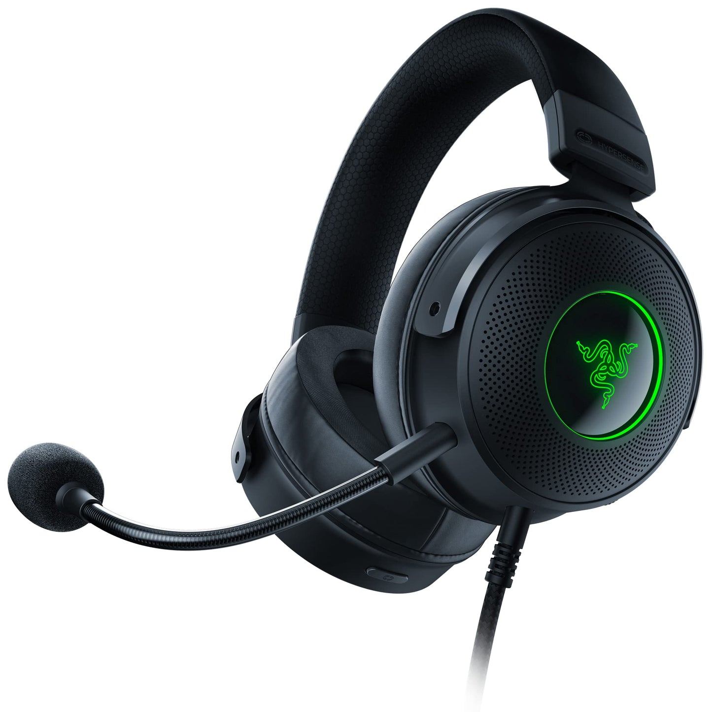 Razer Kraken V3 HyperSense Wired USB Gaming Headset w/Haptic Technology | Razer Base Station V2 Chroma Headphone Stand