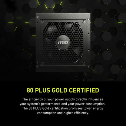 MSI MAG A750GL PCIE 5 Gaming Power Supply - Full Modular - 80 Plus Gold Certified 750W - Compact Size - ATX PSU MAG A750GL PCIE 5 Full Modular 750W Gold