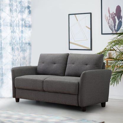 Zinus Contemporary Upholstered 62.2in Sofa Couch/Loveseat, Dark Grey Loveseat