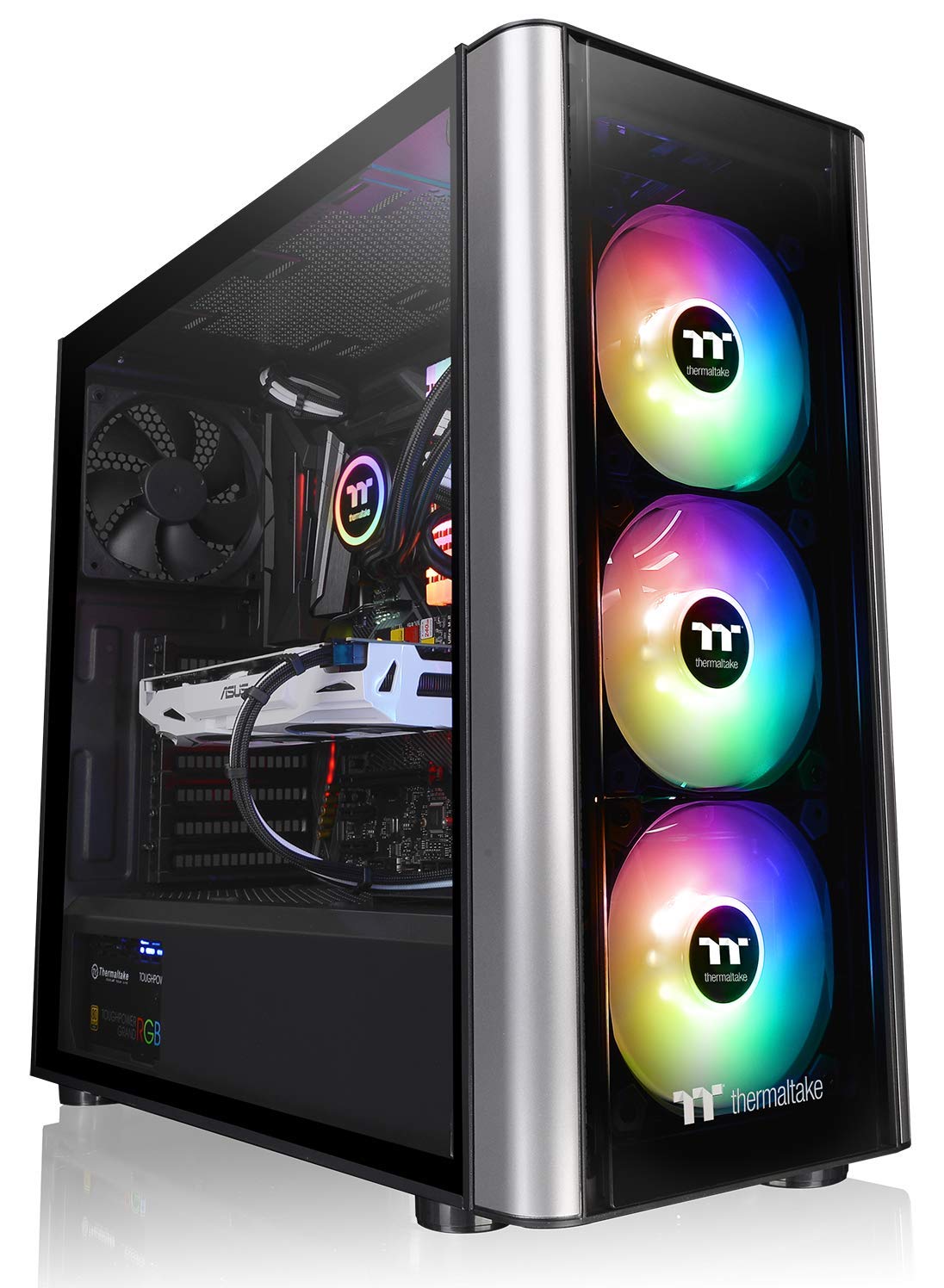 Thermaltake Level 20 MT Motherboard Sync ARGB ATX Mid Tower Gaming Computer Case with 3 120mm ARGB 5V Motherboard Sync RGB Fans +1 120mm Rear Fan Pre-Installed CA-1M7-00M1WN-00, Black