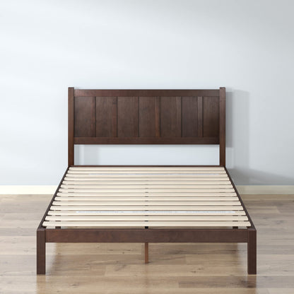 Zinus OLB-SWPBHR-12K Wood Rustic Style Platform Bed with Headboard / No Box Spring Needed / Wood Slat Support, King Traditional