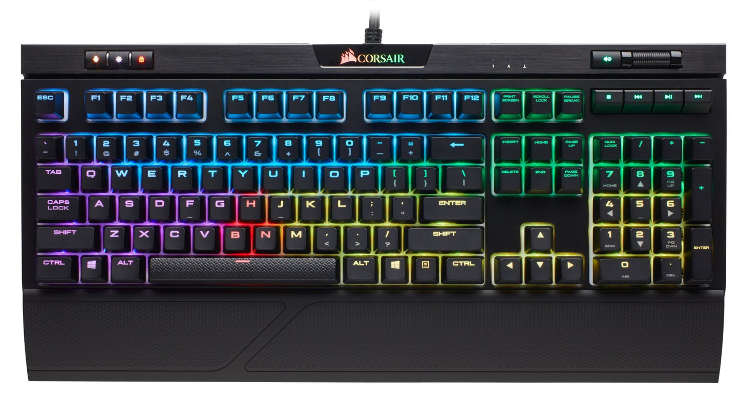 Corsair Strafe RGB MK.2 Mechanical Gaming Keyboard - USB Passthrough - Linear and Quiet - Cherry MX Red Switch - RGB LED Backlit