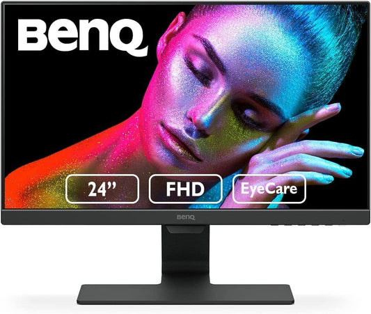 BenQ GW2480 24 Inch IPS 1080P FHD Computer Monitor with Built In Speakers, Proprietary Eye-Care Tech, Adaptive Brightness for Image Quality, Ultra-Slim Bezel and Edge to Edge Display, Black 60 Hz | FHD | IPS