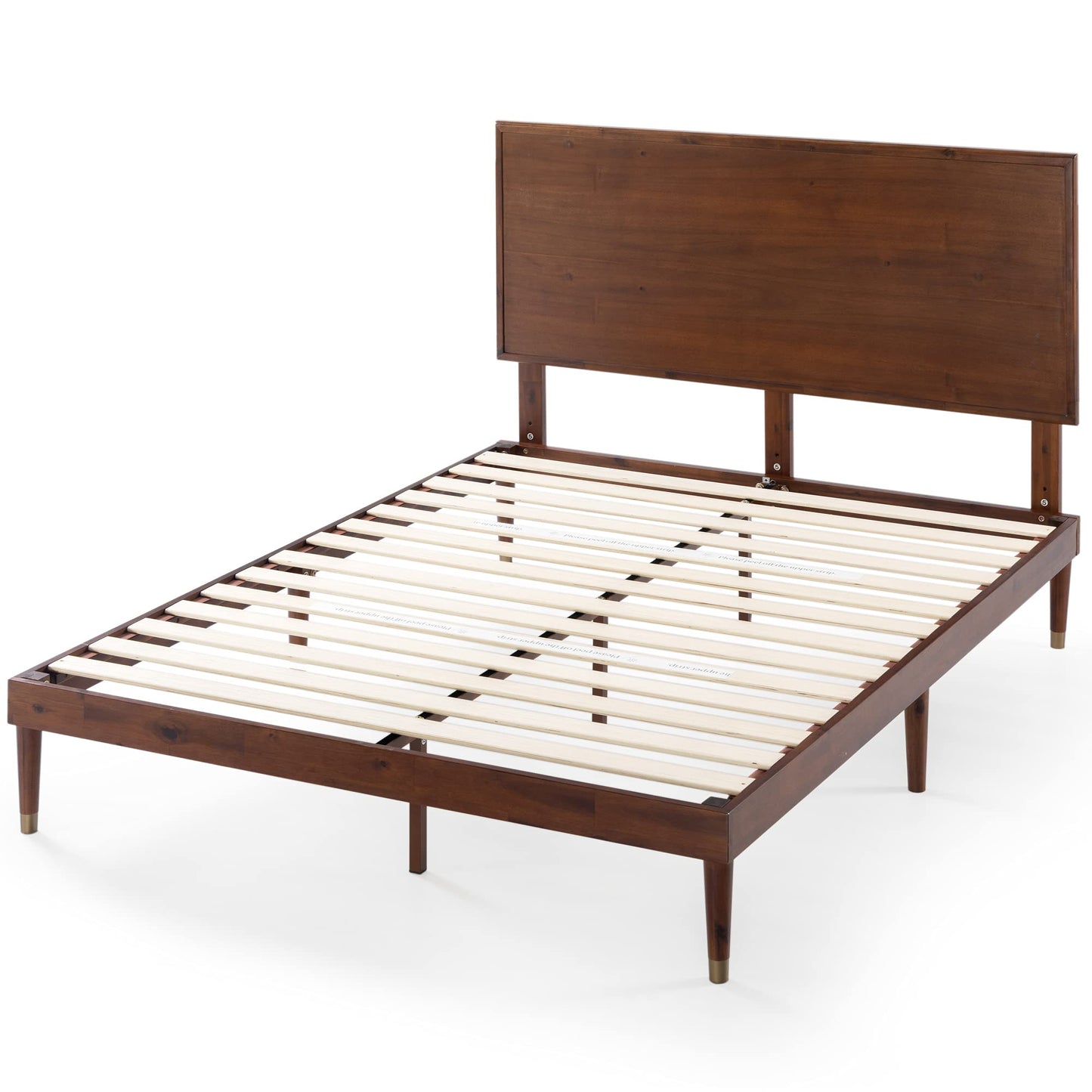 Zinus Deluxe Mid-Century Wood Platform Bed with Adjustable Height Headboard, no Box Spring Needed, Full