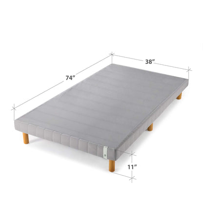 Zinus 11 Inch Quick Snap Standing Mattress Foundation/Low Profile Platform Bed/No Box Spring Needed, Gray, Twin Grey