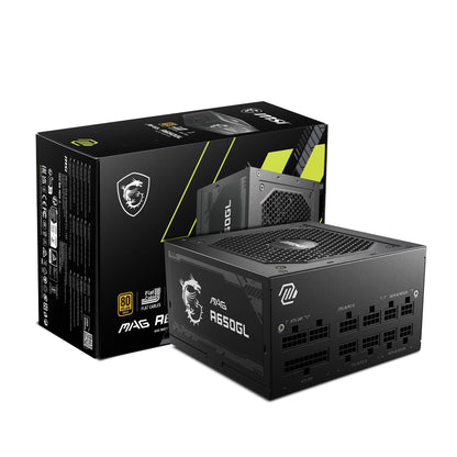 MSI MAG A650GL Gaming Power Supply - Full Modular - 80 Plus Gold Certified 650W - Compact Size - ATX PSU MAG A650GL Full Modular 650W Gold