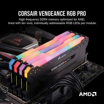 Corsair RGB PRO 16GB (2x8GB) DDR4 2933 (PC4-23400) C16 Desktop Memory - Black (CMW16GX4M2Z2933C16) 16GB (2x8GB)