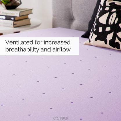 LUCID 4 Inch Lavender Infused Memory Foam Mattress Topper - Ventilated Design - King Size