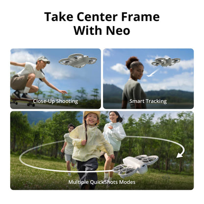 DJI Neo Fly More Combo, Mini Drone with 4K UHD Camera for Adults, 135g Self Flying Drone that Follows You, Palm Takeoff, AI Subject Tracking, QuickShots, Stabilized Video, with RC-N3 and 3 Batteries DJI Neo Fly More Combo