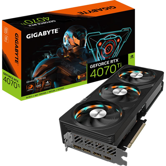 Gigabyte NVIDIA GeForce RTX 4070 Ti GAMING OC V2 Graphics Card - 12GB GDDR6X, 192-bit, PCI-E 4.0, 2640MHz Core Clock, 3X DP 1.4, 1x HDMI 2.1a, NVIDIA DLSS 3 - GV-N407TGAMING OCV2-12GD