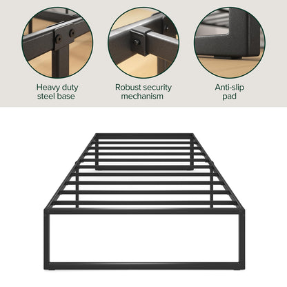 Zinus Twin Bed Frame – Lorelai 14 inch Bed Frame with Steel Slat Support, Heavy Duty Metal Construction, Easy Assembly, No Box Spring Needed – Platform Bed Frame with Underbed Storage, 5 Year Warranty Contemporary New Small Box