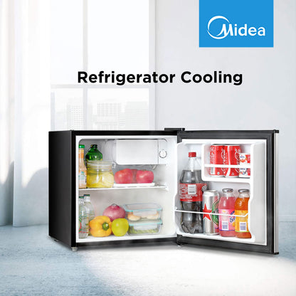 Midea WHS-65LSS1 Compact Refrigerator, 1.6 Cubic Feet Single Door Fridge, Mini Fridge for Office/Bedroom/Dorm/Living Room/Garage with Adjustable Legs, Black 1.6 cu.ft Stainless Steel