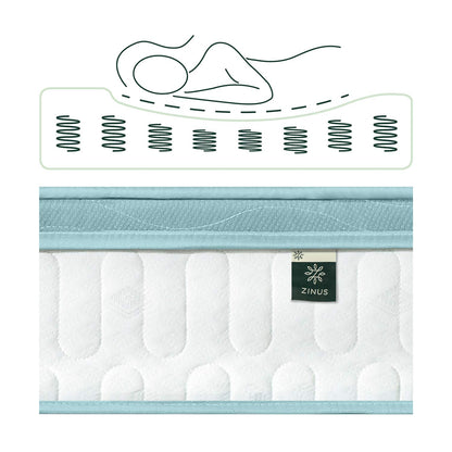 Zinus AZ-MGSM-8K 8 Inch Mint Green Memory Foam Hybrid Spring Mattress, King