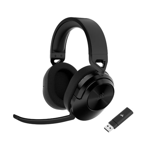 CORSAIR HS55 WIRELESS Multiplatform Lightweight Gaming Headset With Bluetooth - Dolby 7.1 Surround Sound - iCUE Compatible - PC, PS5, PS4, Nintendo Switch, Mobile - Black HS55 WIRELESS / Bluetooth Carbon