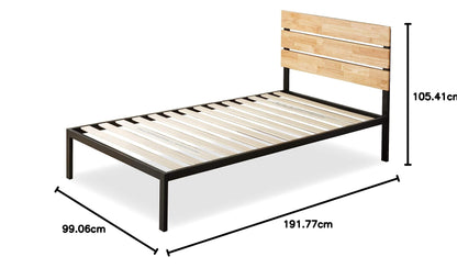 Zinus Twin Bed Frame - Paul 14 Inch Platform Bed Frame with Wood Headboard, Durable Metal & Wood Construction with Wood Slat Support, Easy Assembly, No Box Spring Needed, Underbed Storage Space, Twin Size