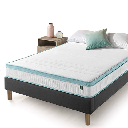 Zinus AZ-MGSM-8K 8 Inch Mint Green Memory Foam Hybrid Spring Mattress, King