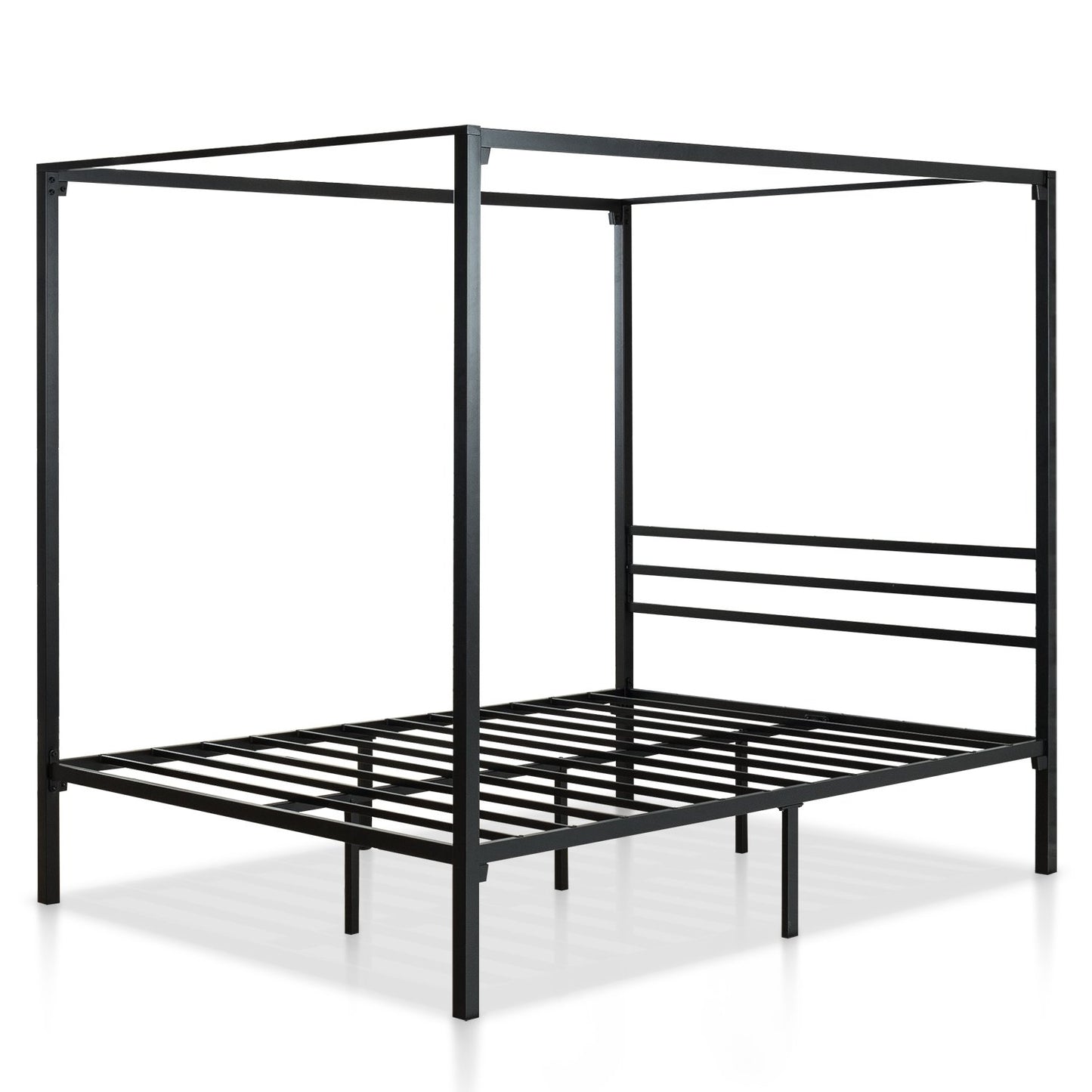 ZINUS Patricia Black Metal Canopy Platform Bed Frame / Mattress Foundation with Steel Slat Support / No Box Spring Needed / Easy Assembly, Queen