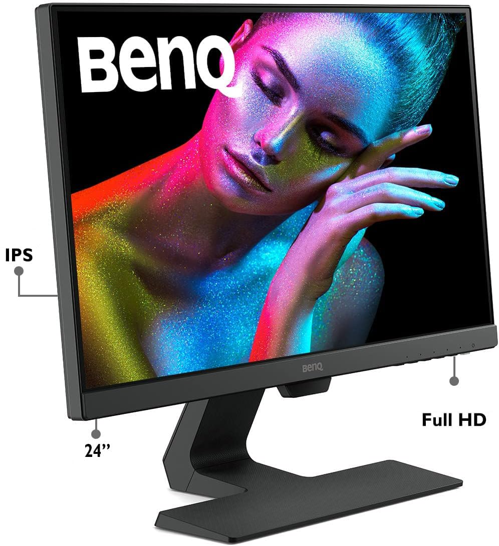 BenQ GW2480 24 Inch IPS 1080P FHD Computer Monitor with Built In Speakers, Proprietary Eye-Care Tech, Adaptive Brightness for Image Quality, Ultra-Slim Bezel and Edge to Edge Display, Black 60 Hz | FHD | IPS