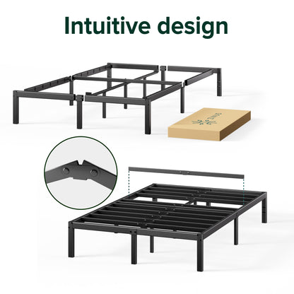 Zinus Full Bed Frame - Elias 14 Inch Metal Platform Bed Frame - Steel Slat Support, No Box Spring Needed, Underbed Storage Space, Easy Assembly, 5 Year Warranty, Full Size