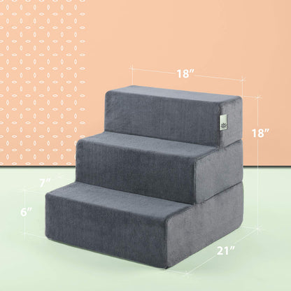 Zinus Easy Pet Stairs/Pet Ramp/Pet Ladder, Medium, Charcoal