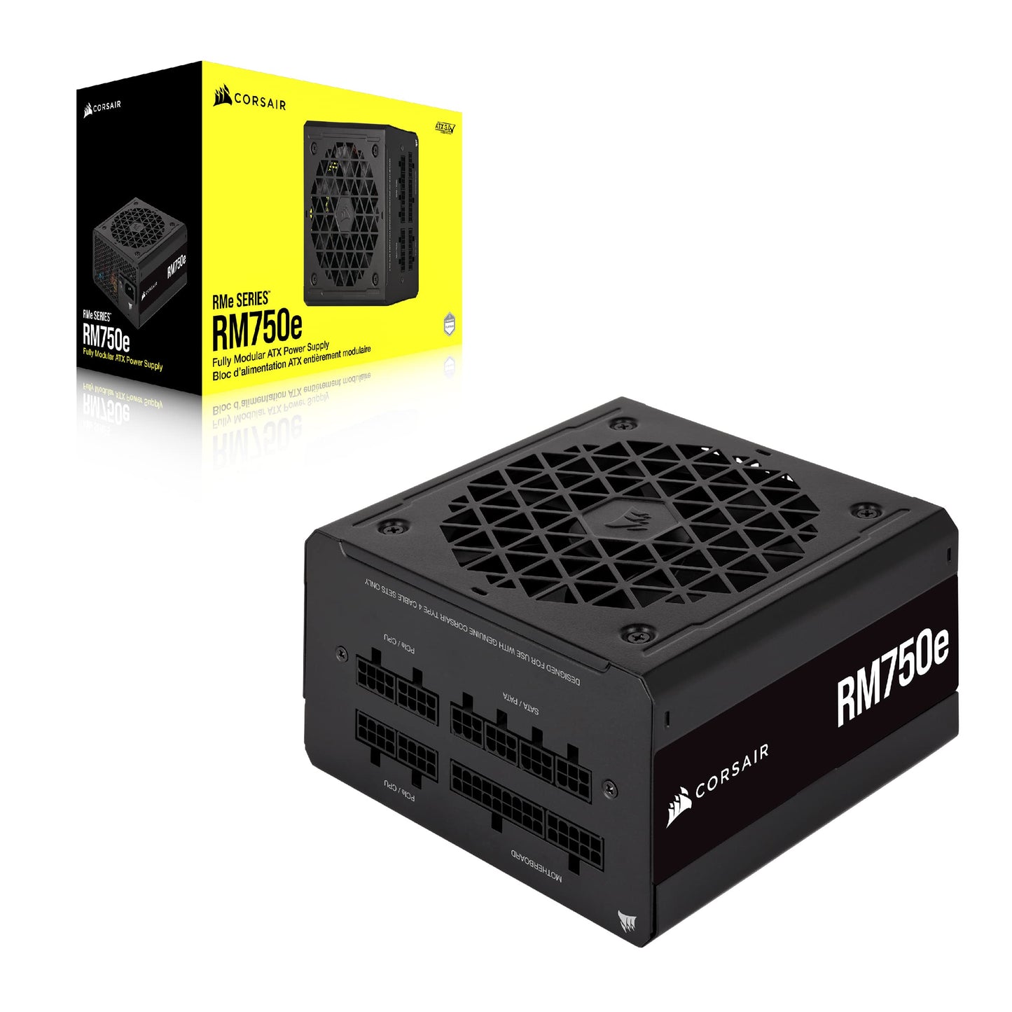 Corsair RM750e (2023) Fully Modular Low-Noise Power Supply - ATX 3.0 & PCIe 5.0 Compliant - 105°C-Rated Capacitors - 80 Plus Gold Efficiency - Modern Standby Support - Black RMe (2023) ATX 3.0 & PCIe 5.0 750 Watts