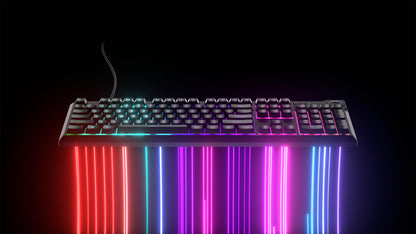 Corsair K55 CORE RGB Membrane Wired Gaming Keyboard – Quiet, Responsive Switches – Spill Resistance – Ten-Zone RGB – Media Keys – iCUE Compatible – QWERTY NA – PC, Mac – Gray Black