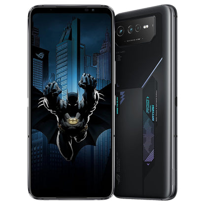 ASUS ROG Phone 6 Batman Edition Cell Phone, 6.78” FHD+ 2448x1080 165Hz, 6000mAh Battery, 50MP/13MP/5MP Triple Camera, 12MP Front, 12GB RAM, 256GB Storage, 5G LTE Unlocked Dual SIM, AI2201-12G256G-BM