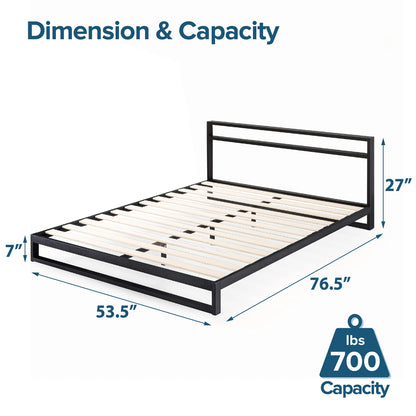 ZINUS Trisha Metal Platforma Bed Frame with Headboard / Wood Slat Support / No Box Spring Needed / Easy Assembly, Full