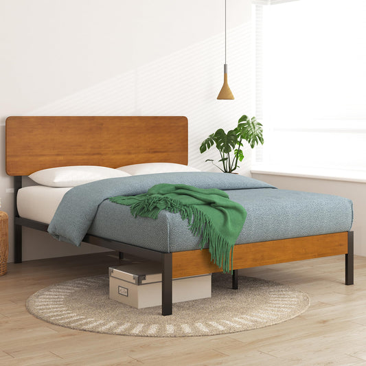 Zinus Tuscan Metal & Wood Platform Bed with Wood Slat Support, Twin