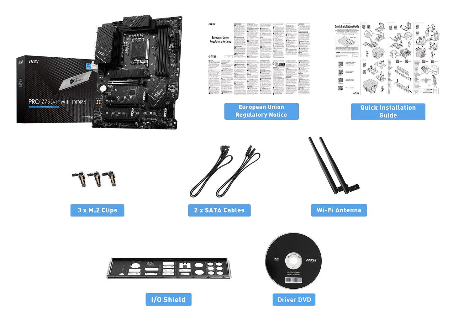 MSI PRO Z790-P WiFi DDR4 ProSeries Motherboard (Supports 12th/13th Gen Intel Processors, LGA 1700, DDR4, PCIe 5.0, M.2, 2.5Gbps LAN, USB 3.2 Gen2, Wi-Fi 6E, ATX)