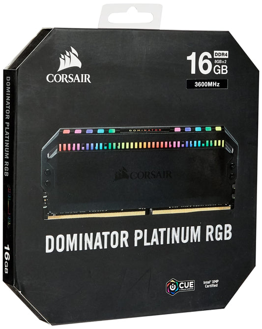 CORSAIR Dominator Platinum RGB 16GB (2x8GB) DDR4 3600 (PC4-28800) C18 1.35V AMD Optimized Memory- Black