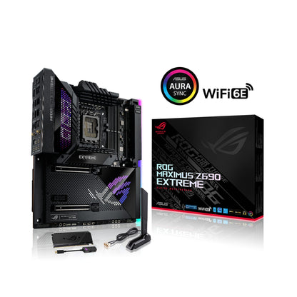 ASUS ROG Maximus Z690 Extreme(WiFi 6E)LGA 1700(Intel 12th Gen)EATX gaming motherboard(PCIe5.0,DDR5,24+1 power stages,5x M.2,PCIe 5.0 M.2,10Gb&2.5GbLAN,2xThunderbolt 4,PCIe 5.0 Hyper M.2 card bundled)